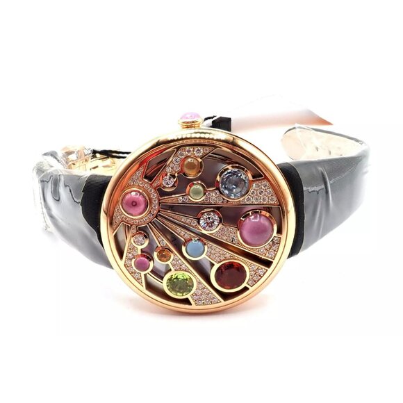 Bulgari Mediterranian Eden 18k Rose Gold Diamond Color Stone MOP Watch Box Paper - Picture 14 of 15